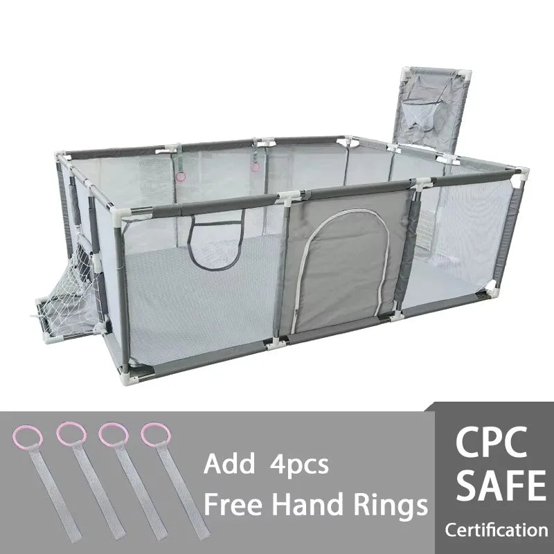 Playpens for Baby with Pull Rings Indoor Baby Playground Kids Balls Pool Activity Fence Baby Games Park Child Safety Barrier