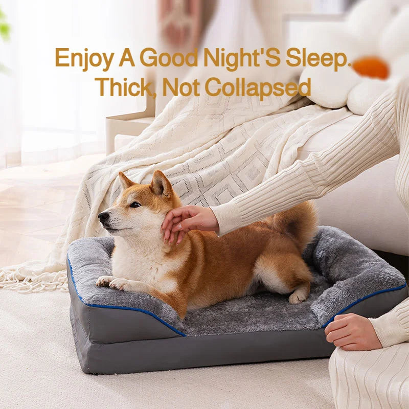Winter Pet Dog Bed Sofa Deep Sleep Memory Foam Dog Bed Small Medium Large Square Thickened Warm Mat Kennel Dog Products