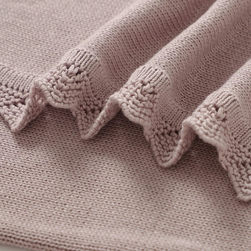 Floral Embroideried Baby Cotton Blankets Knitting Newborn 100*800cm Stroller Bedding Sleeping Covers Stuff Infant Receiving Mats