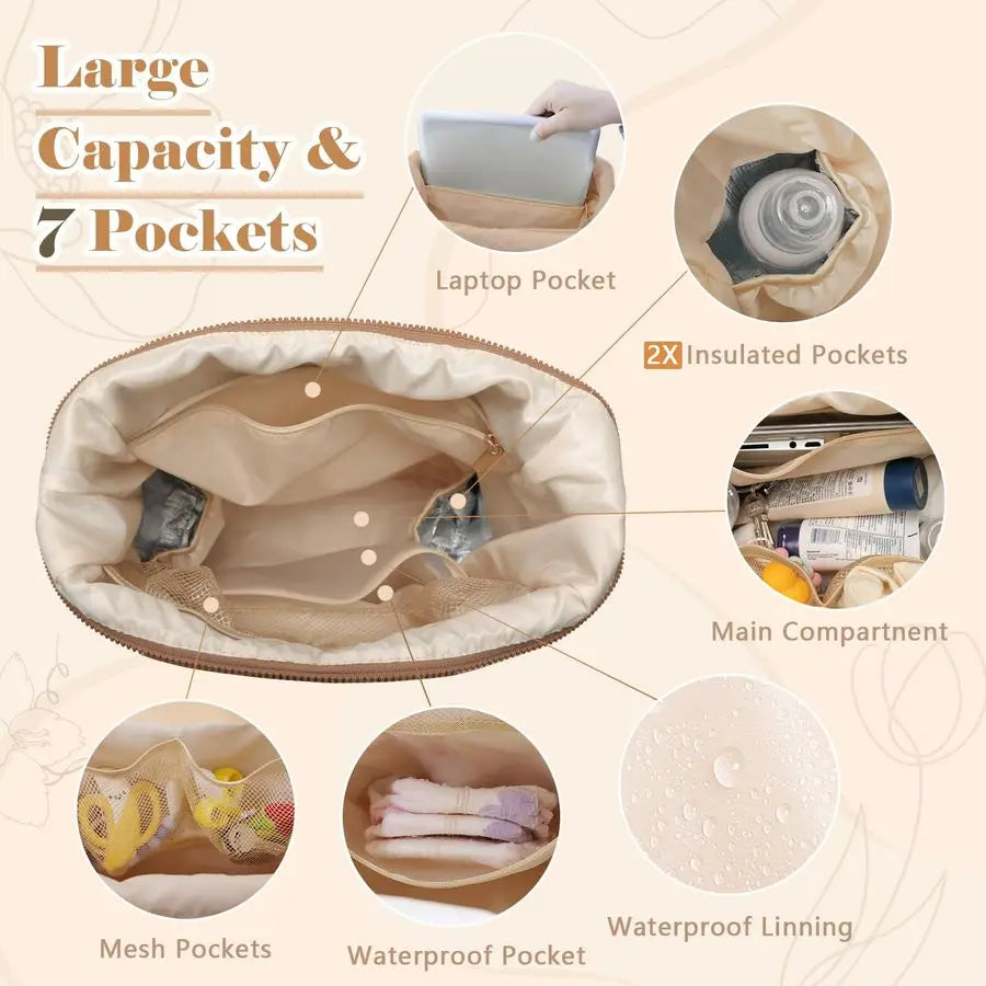 fong Diaper Bag Backpack Baby Diaper Bag Neoprene Bag Large Capacity Neoprene Backpack with Diaper Changing Pad Paaleras Para Be