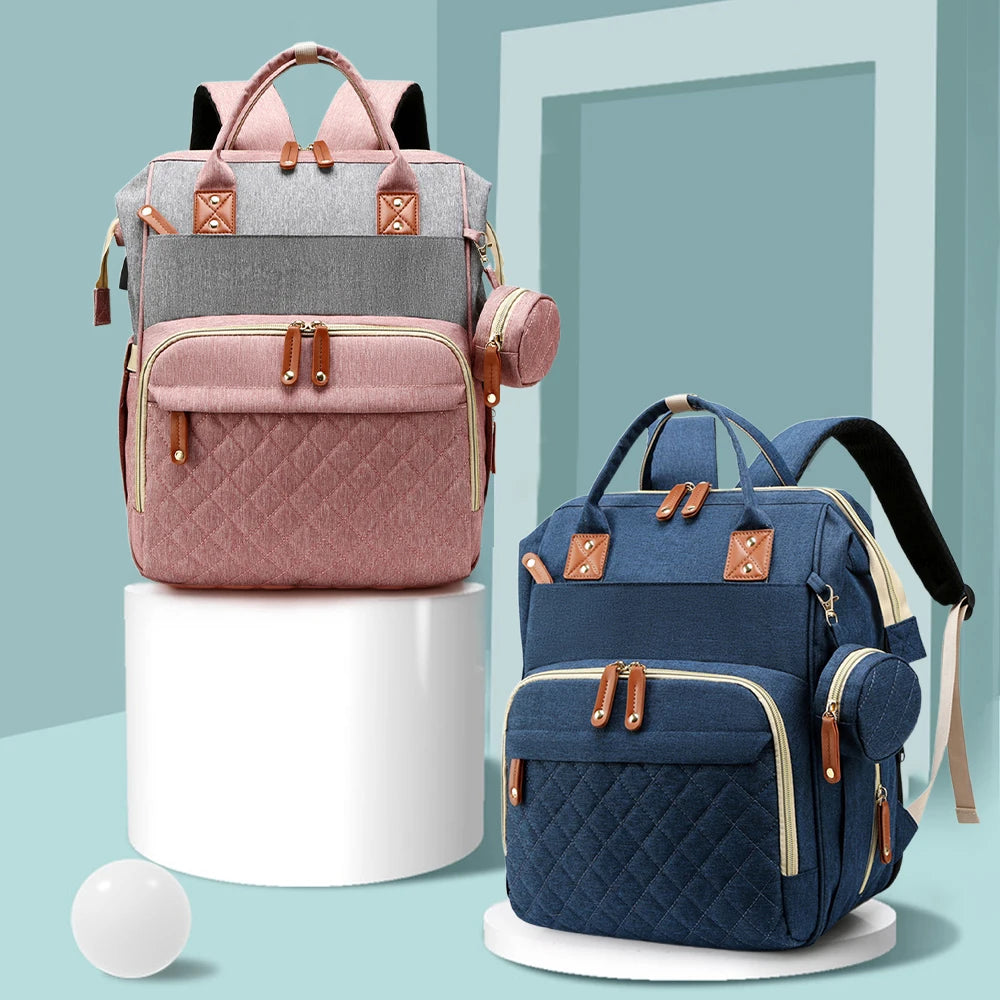 Quality Outdoor Portable Foldable baby Travelling bed backpack mommy bag fashion leisure large capacity infant carrier bag