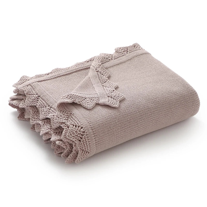 Floral Embroideried Baby Cotton Blankets Knitting Newborn 100*800cm Stroller Bedding Sleeping Covers Stuff Infant Receiving Mats