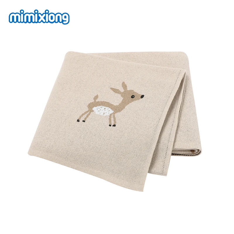 Baby Blankets Knitted Newborn Swaddle Stroller Bedding Wrap Cartoon Alpaca Infantil Boys Girls Receiving Blanket Children Quilts