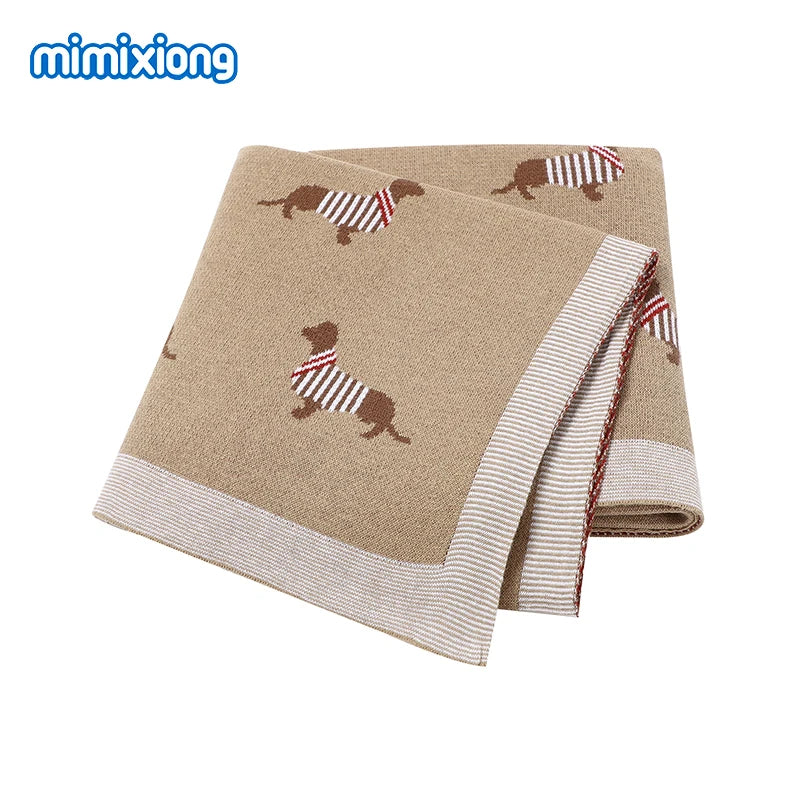 Baby Blankets Knitted Newborn Swaddle Stroller Bedding Wrap Cartoon Alpaca Infantil Boys Girls Receiving Blanket Children Quilts